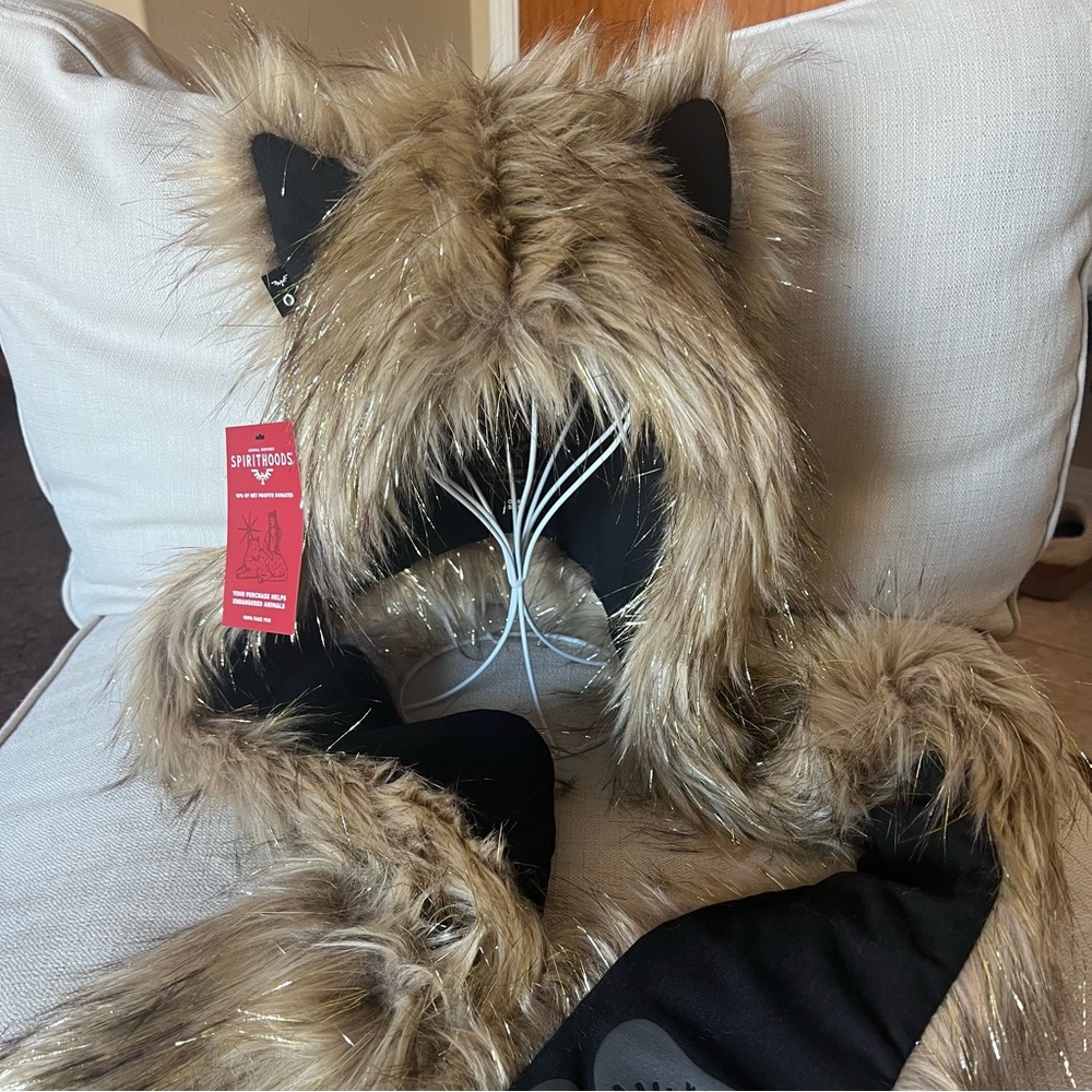 Faux Fur Animal Hood with Paws